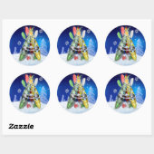 Kayak kerstboom ronde sticker (Vel)
