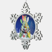 Kayak kerstboom tin sneeuwvlok ornament (Rechts)