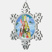 Kayak kerstboom Wonders of Natuur Tin Sneeuwvlok Ornament (Rechts)