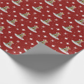 Kayak-kerstboompatroon in rood of in om het even w cadeaupapier (Hoek)