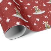 Kayak-kerstboompatroon in rood of in om het even w cadeaupapier (Rol Hoek)