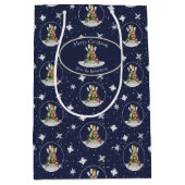 Kayak-kerstboompatroon op blauw of om het even wel medium cadeauzakje (Voorkant)