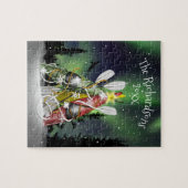 Kayak Kerstmis - Familienaam Aurora Borealis Legpuzzel (Horizontaal)