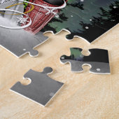 Kayak Kerstmis - Familienaam Aurora Borealis Legpuzzel (Zijkant)