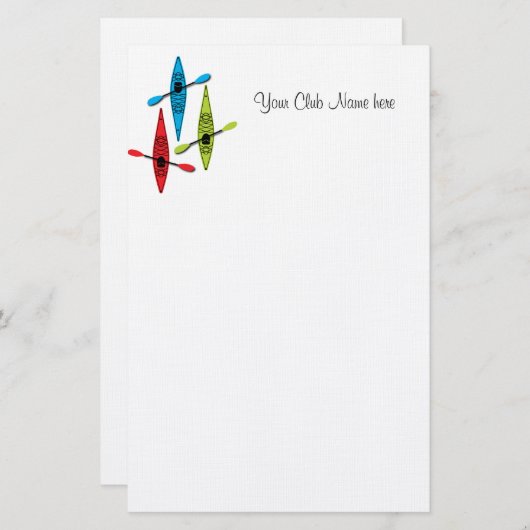 Kayak letterhead briefpapier (Voorkant / Achterkant)