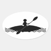 Kayak Man Logo Ovale Sticker (Voorkant)