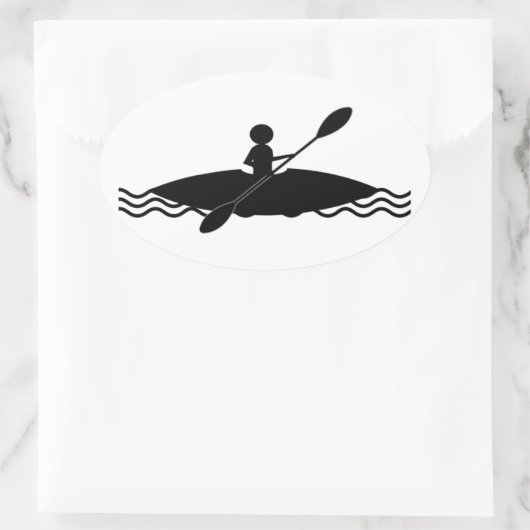 Kayak Man Logo Ovale Sticker (Tas)