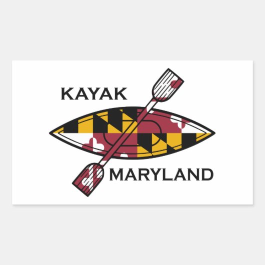 Kayak Maryland Rechthoekige Sticker (Voorkant)