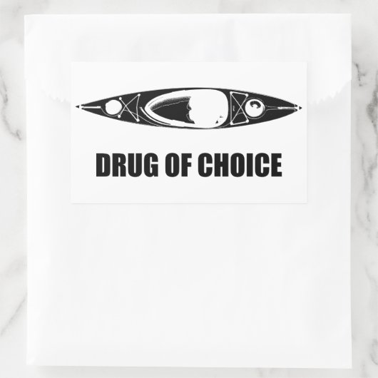Kayak, medicijn rechthoekige sticker (Tas)