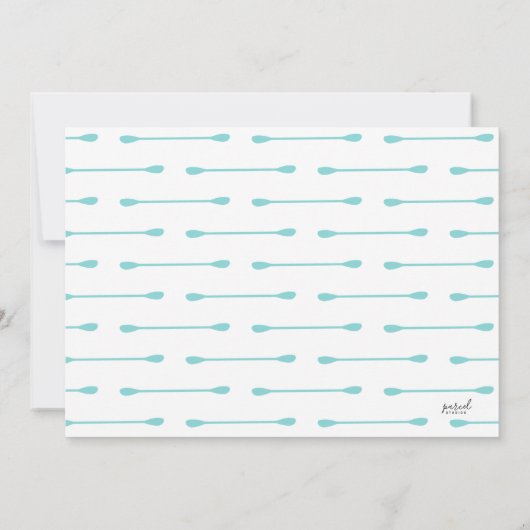 Kayak Modern Aqua Blauwe Persoonlijke Briefpapier Notitiekaartje (Achterkant)