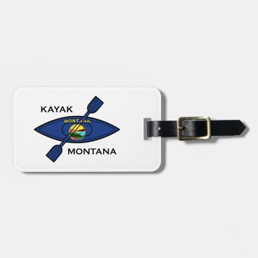 Kayak Montana Flag Bagagelabel (Voorkant horizontaal)
