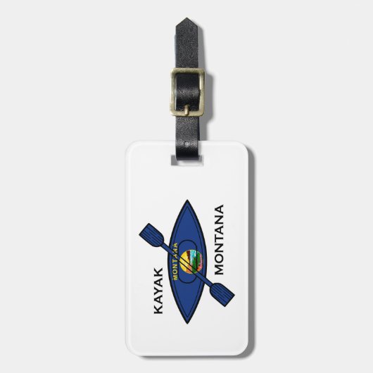 Kayak Montana Flag Bagagelabel (Voorkant verticaal)