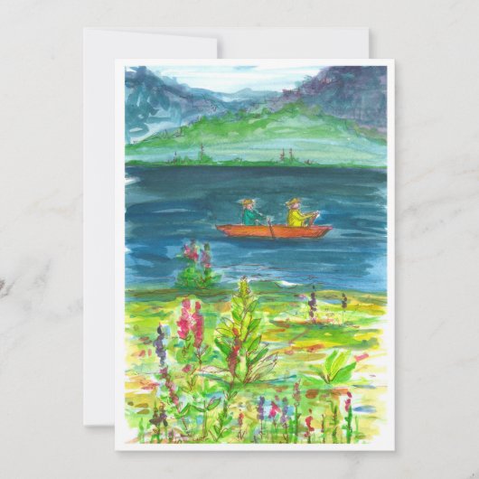 Kayak Mountain Lake Uitnodiging voor het Retiremen (Voorkant)