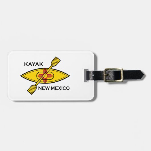Kayak New Mexico Flag Bagagelabel (Voorkant horizontaal)