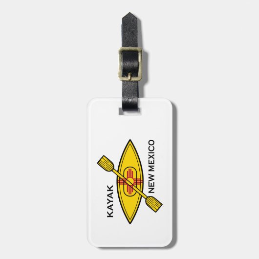 Kayak New Mexico Flag Bagagelabel (Voorkant verticaal)