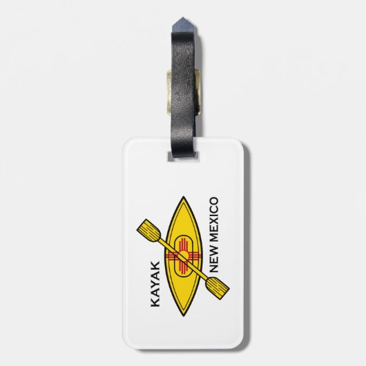 Kayak New Mexico Flag Bagagelabel (Achterkant verticaal)