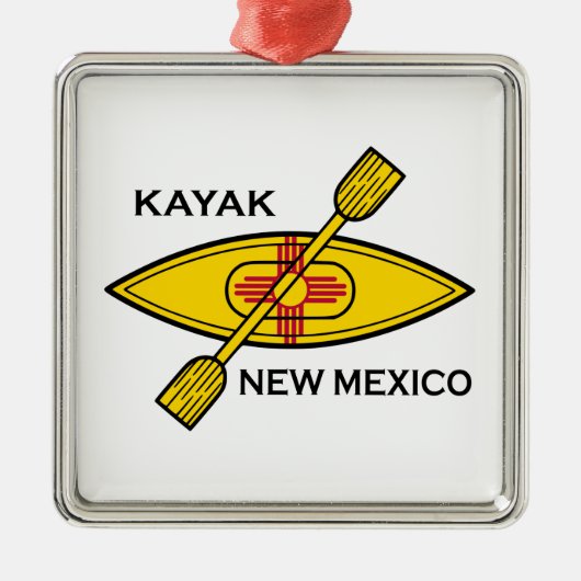 Kayak New Mexico Flag Metalen Ornament (Voorkant)