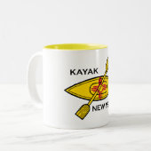 Kayak New Mexico Flag Tweekleurige Koffiemok (Voorkant links)