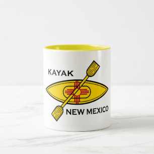 Kayak New Mexico Flag Tweekleurige Koffiemok