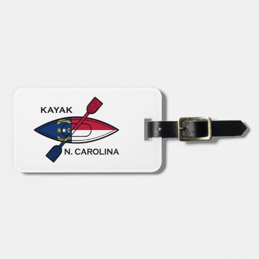 Kayak North Carolina Flag Bagagelabel (Voorkant horizontaal)