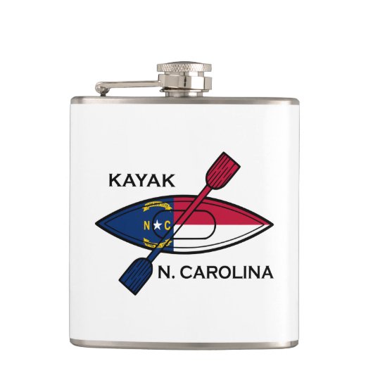 Kayak North Carolina Flag Heupfles (Voorkant)