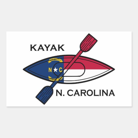 Kayak North Carolina Flag Rechthoekige Sticker (Voorkant)