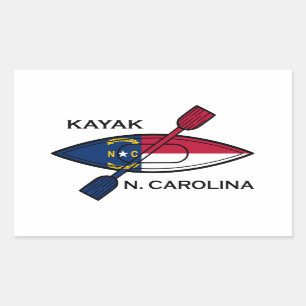 Kayak North Carolina Flag Rechthoekige Sticker