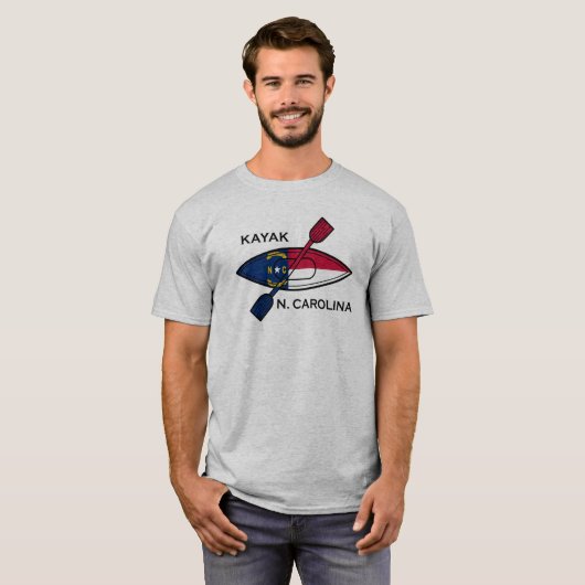 Kayak North Carolina Flag T-shirt (Voorkant volledig)