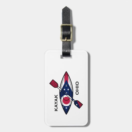 Kayak Ohio Flag Bagagelabel (Voorkant verticaal)