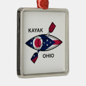 Kayak Ohio Flag Metalen Ornament (Rechts)