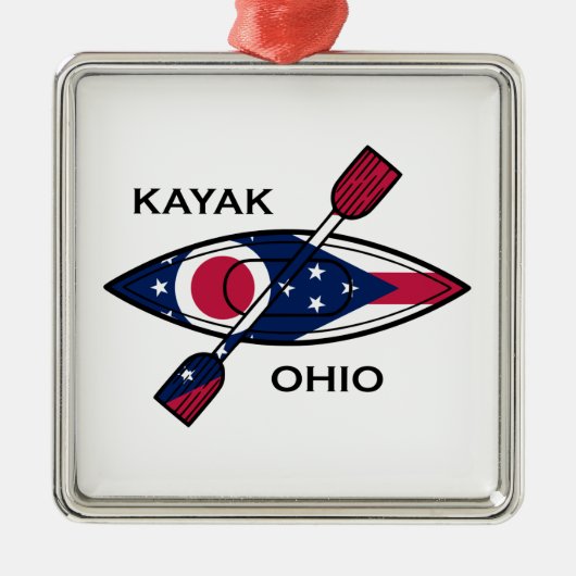 Kayak Ohio Flag Metalen Ornament (Voorkant)