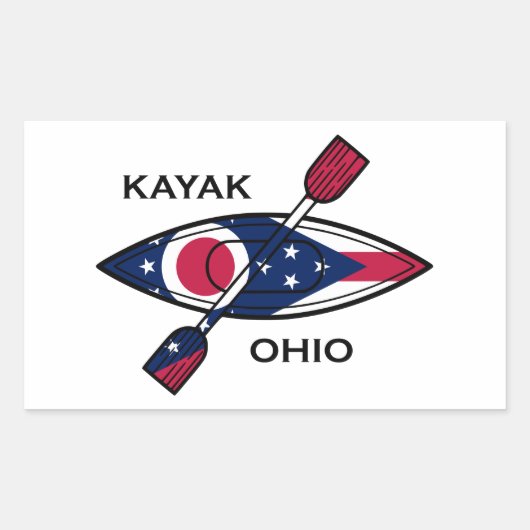 Kayak Ohio Flag Rechthoekige Sticker (Voorkant)