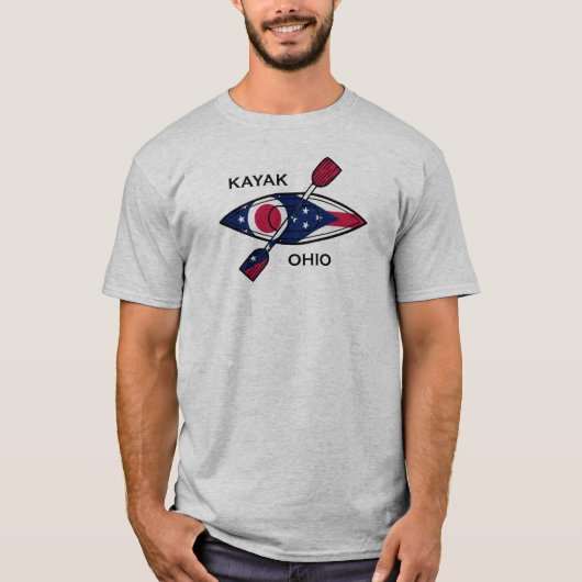 Kayak Ohio Flag T-shirt (Voorkant)
