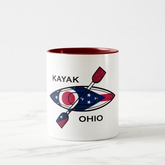 Kayak Ohio Flag Tweekleurige Koffiemok (Center)
