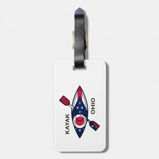 Kayak Ohio Vlag Bagagelabel (Achterkant verticaal)