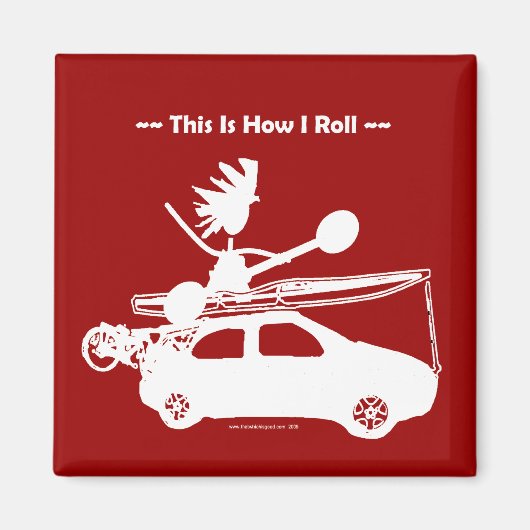 Kayak On Car - Zo ga ik rollen! Magneet (Voorkant)