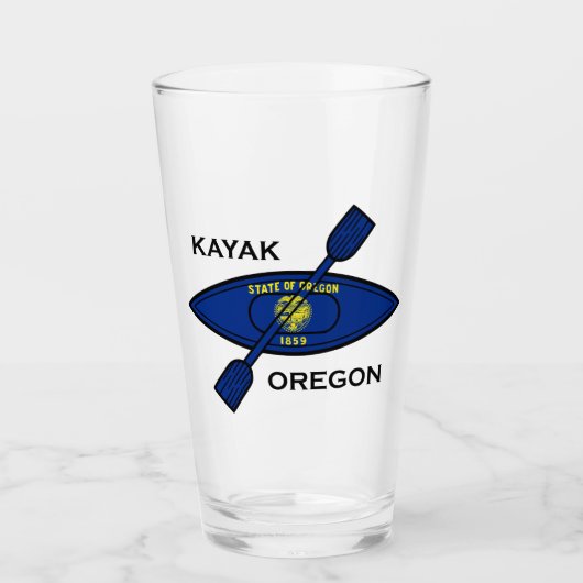 Kayak Oregon Flag Glas (Voorkant)