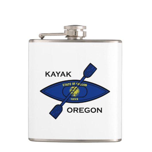 Kayak Oregon Flag Heupfles (Voorkant)