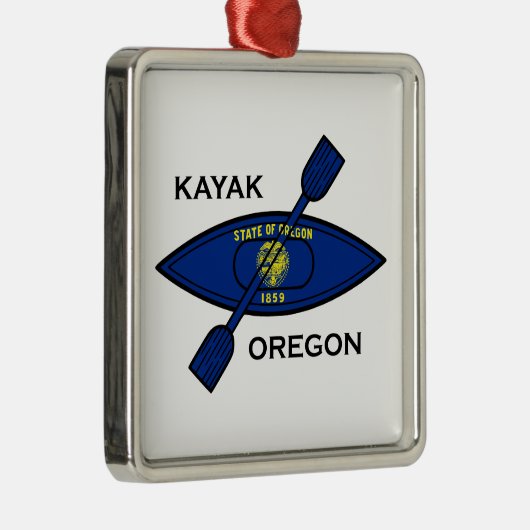 Kayak Oregon Flag Metalen Ornament (Rechts)