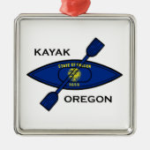 Kayak Oregon Flag Metalen Ornament (Voorkant)