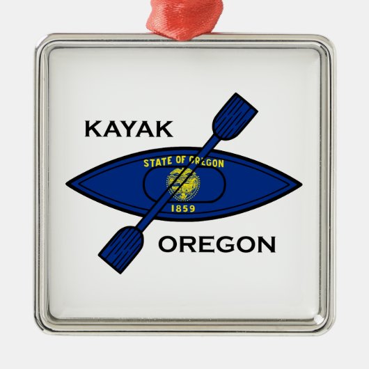Kayak Oregon Flag Metalen Ornament (Voorkant)