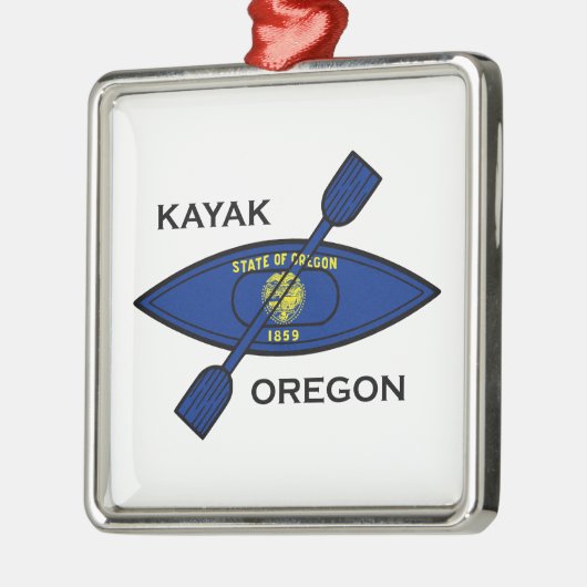 Kayak Oregon Flag Metalen Ornament (Links)