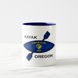Kayak Oregon Flag Tweekleurige Koffiemok