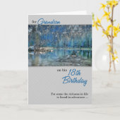 Kayak Outdoor Grandson's 18e verjaardag Kaart (Gele Bloem)