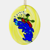 Kayak Over Waterval Shirten & Dingen Keramisch Ornament (Rechts)