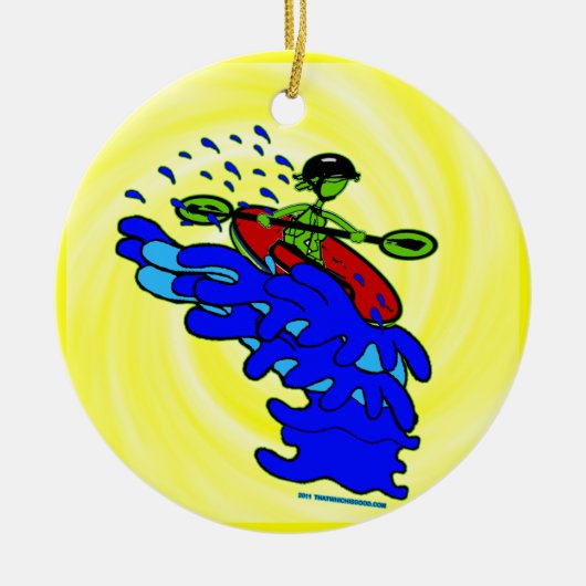 Kayak Over Waterval Shirten & Dingen Keramisch Ornament (Voorkant)