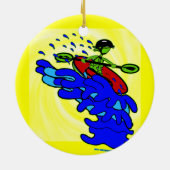 Kayak Over Waterval Shirten & Dingen Keramisch Ornament (Achterkant)