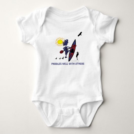 Kayak: Paddles goed met andere Baby Bodysuit (Voorkant)