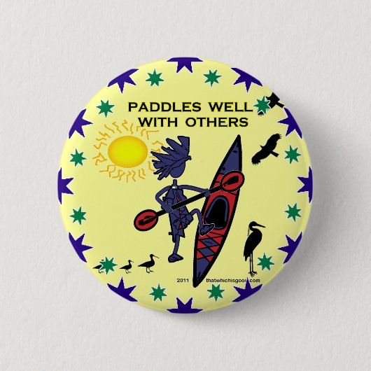 Kayak Paddles goed met anderen II Ronde Button 5,7 Cm (Voorkant)