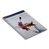 Kayak, paddling, haai, notitieboek uit het thuisla (Rechterzijde)